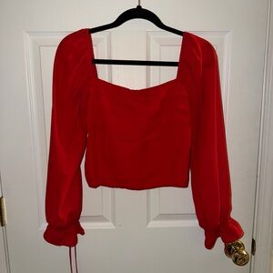 Red long sleeve blouse